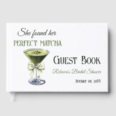 彼女エレガントは完璧な抹茶ブライダルシャワーを見つけた ゲストブック (正面)