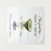 彼女エレガントは完璧な抹茶ブライダルシャワーを見つけた タペストリー (正面(横))