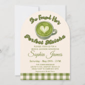 彼女エレガントは完璧な抹茶ブライダルシャワーを見つけた 招待状 (正面)