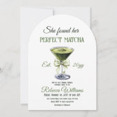 彼女エレガントは完璧な抹茶ブライダルシャワーを見つけた 招待状 (正面)