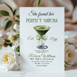 彼女エレガントは完璧な抹茶ブライダルシャワーを見つけた 招待状