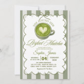 彼女エレガントは完璧な抹茶ブライダルシャワーを見つけた 招待状 (正面)