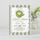 彼女エレガントは完璧な抹茶ブライダルシャワーを見つけた 招待状 (スタンド正面)