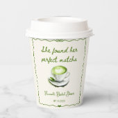 彼女エレガントは完璧な抹茶ブライダルシャワーを見つけた 紙コップ (裏面)