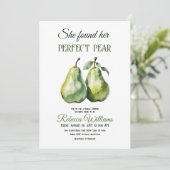 彼女エレガントは完璧な梨のブライダルシャワーを見つけた 招待状 (スタンド正面)