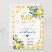 彼女エレガントは柑橘類のレモンブライダルシャワーを見つけた 招待状 (正面)