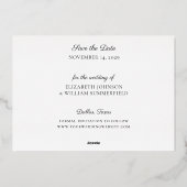 彼女エレガントはYesは日付カードを保存すると述べた 箔招待状 (裏面)