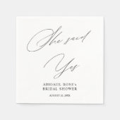 彼女エレガントはYesブライダルシャワー スタンダードカクテルナプキン (正面)