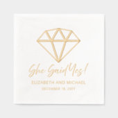 彼女エレガントはYes名を言った | 日付 箔ナプキン (正面)