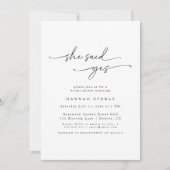 "彼女エレガントはYes"ブライダルシャワー招待 招待状 (正面)