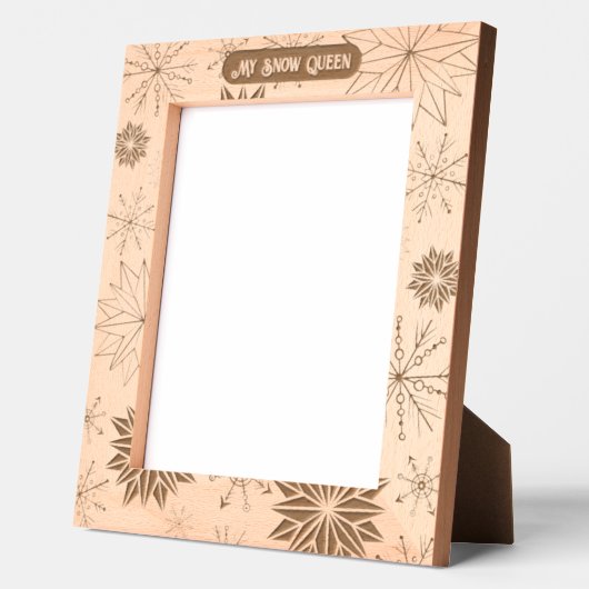 彼女エレガントモダンのための木製の氷の結晶 レーザー彫刻フレーム (左)