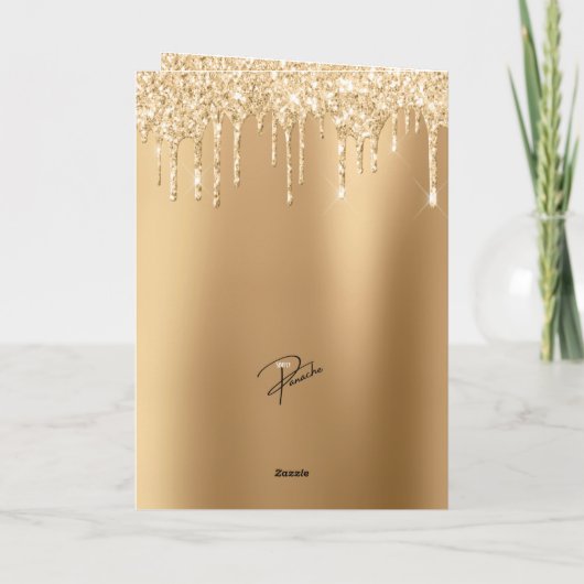 彼女エレガント用きらめくスパークル誕生日カード カード (裏面)