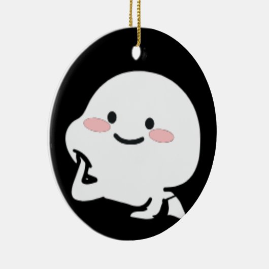 彼女カスタマイズのための可愛いクビーのステッカーのギフト セラミックオーナメント (右)