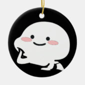 彼女カスタマイズのための可愛いクビーのステッカーのギフト セラミックオーナメント (正面)