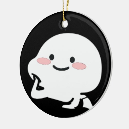 彼女カスタマイズのための可愛いクビーのステッカーのギフト セラミックオーナメント (左)