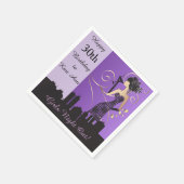 彼女カスタマイズの上品な誕生日ナプキンズ スタンダードカクテルナプキン (角)