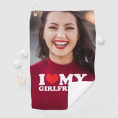 彼女カスタムが好きパーソナライズされたの写真 ゴルフタオル (インサイチュ)