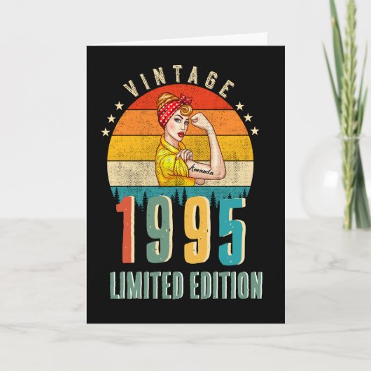 彼女カスタムの女性誕生日カードの誕生日年 カード (正面)