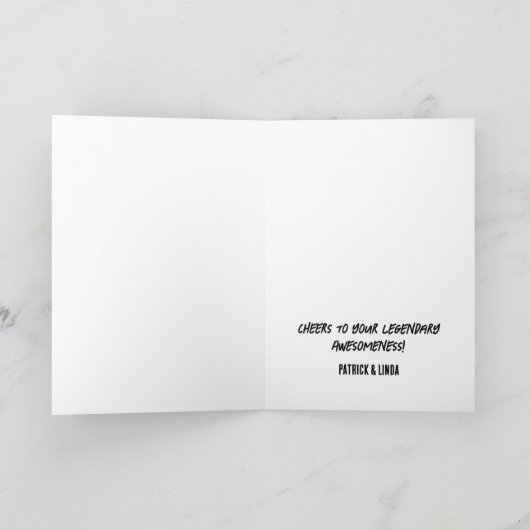 彼女カスタムの女性誕生日カードの誕生日年 カード (内部)