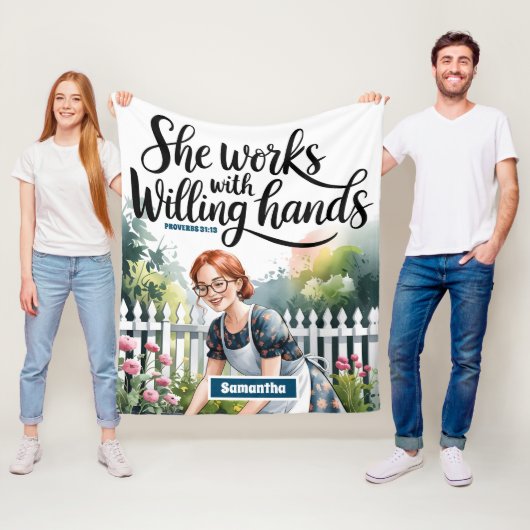 彼女カスタムはキリスト教徒として喜んで働く フリースブランケット (インサイチュ)