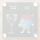 彼女カッコいいは私の針編みとワインニードルを愛しおもしろいている ガラスコースター (裏面)