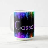 彼女カラフルの白熱［赤熱］光を放つ名前をカスタムするギフト コーヒーマグカップ (正面左)
