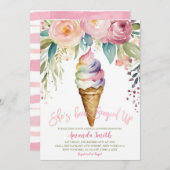 彼女カラフルはスクープされたブライダルシャワーパーティー 招待状 (正面/裏面)