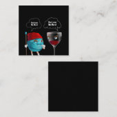 彼女クールは私のかぎ針とワインの針が好きおもしろいだ スクエア名刺 (正面/裏面)