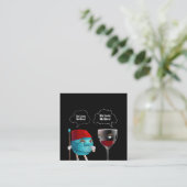 彼女クールは私のかぎ針とワインの針が好きおもしろいだ スクエア名刺 (スタンド正面)