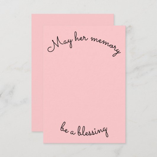 彼女シンプルの記憶が同情の印賛美だと サンキューカード (正面/裏面)