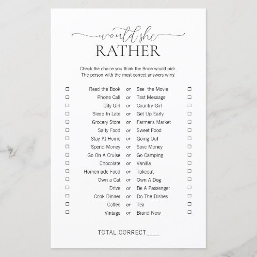 彼女シンプルはミニマルむしろブライダルシャワーの試合 (正面)