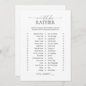 彼女シンプルはミニマルむしろブライダルシャワーの試合 招待状 (正面/裏面)