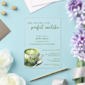 彼女シンプルは完璧な抹茶ブライダルシャワーを見つけた アクリル招待状 (インサイチュ (ウェディング))