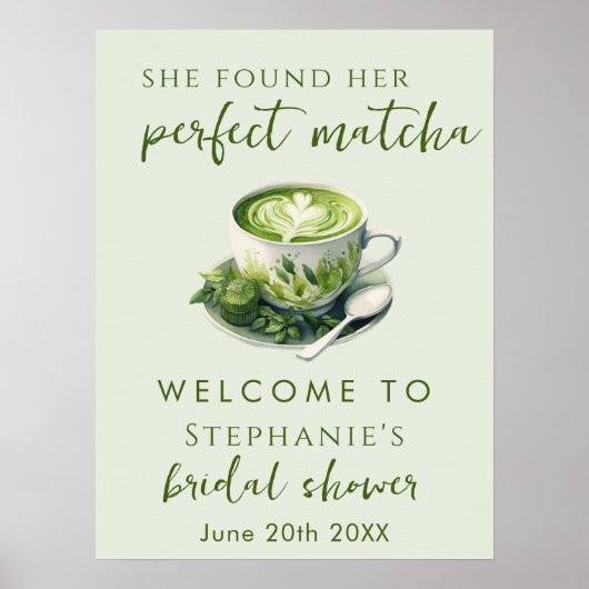 彼女シンプルは完璧な抹茶ブライダルシャワーを見つけた ポスター (正面)