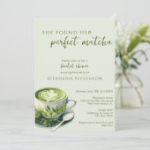 彼女シンプルは完璧な抹茶ブライダルシャワーを見つけた 招待状 (スタンド正面)
