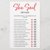 彼女シンプルは彼はブライダルシャワーパーティーゲームと言った (正面)