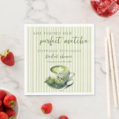 彼女ストライプは完璧な抹茶ブライダルシャワーを見つけた スタンダードランチョンナプキン (インサイチュ)