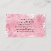 彼女パーソナライズされたにピンクのフェミニンフローラ 名刺 (裏面)