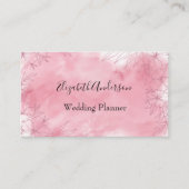 彼女パーソナライズされたにピンクのフェミニンフローラ 名刺 (正面)