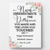 彼女パーソナライズされたのためのハッピーリタイア引用文 フォトプラーク (正面)