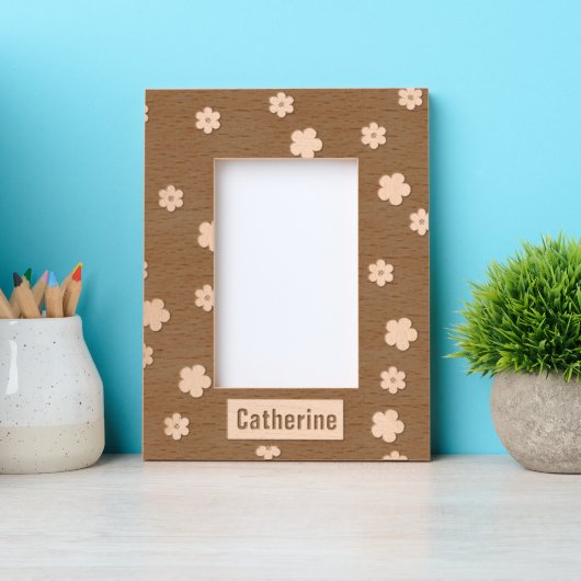彼女パーソナライズされたのための木枠 レーザー彫刻フレーム (正面)