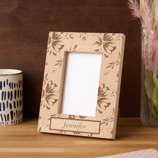 彼女パーソナライズされたのための木枠 レーザー彫刻フレーム (左)