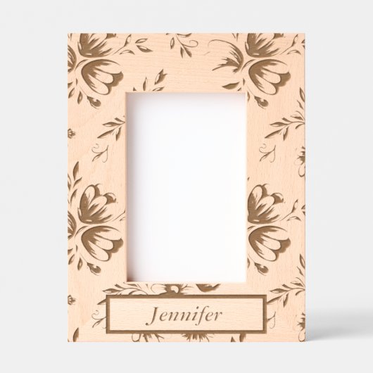 彼女パーソナライズされたのための木枠 レーザー彫刻フレーム (正面)