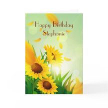 彼女パーソナライズされたのひまわりのハッピーバースデー