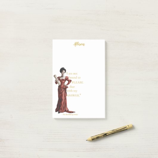 彼女パーソナライズされたの厚いはっきりした引用文は ポストイット (デスク上)