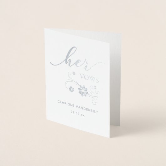 彼女パーソナライズされたの結婚誓いフォイル・カード 箔カード (正面)