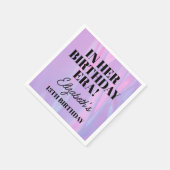 彼女パーソナライズされたの誕生日時代パーティー スタンダードカクテルナプキン (角)