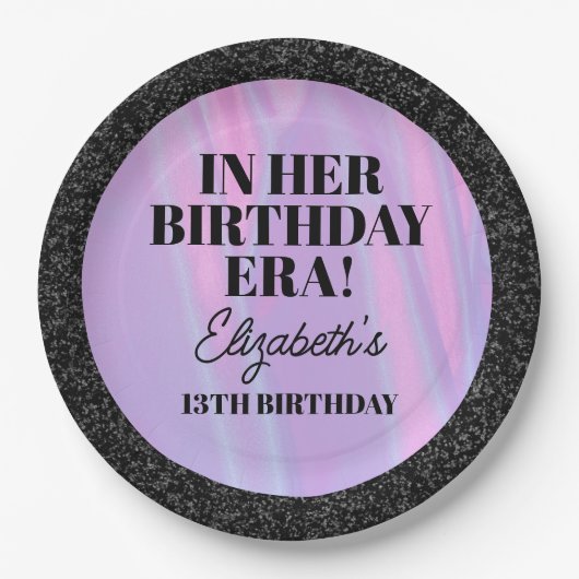 彼女パーソナライズされたの誕生日時代パーティー ペーパープレート (正面)