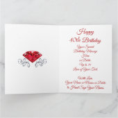 彼女パーソナライズされたのBIG 8.5x11のための40th誕生日カード カード (内部)