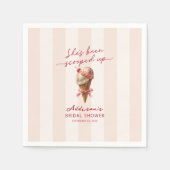 彼女パーソナライズされたはスクープされたブライダルシャワー スタンダードカクテルナプキン (正面)